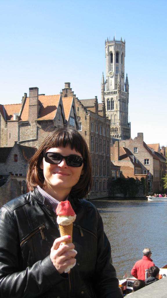 the Belfry tower in the back; the ice-cream which fell just moments after this shot was taken