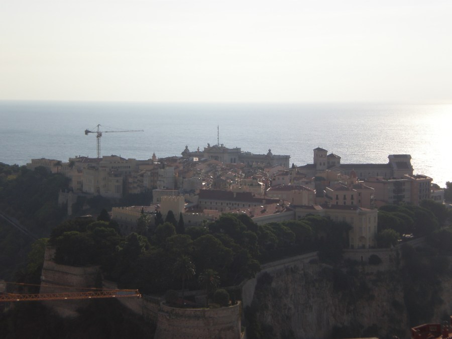 the view of the oldest part of the country Monaco-Ville on the rock (if you're coming from France)