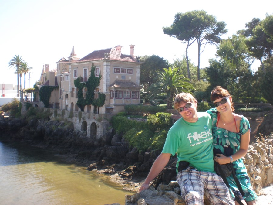 on the bridge in Cascais