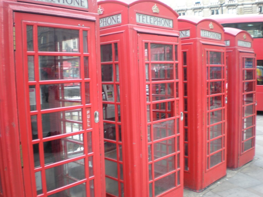 red telephone boxes, London