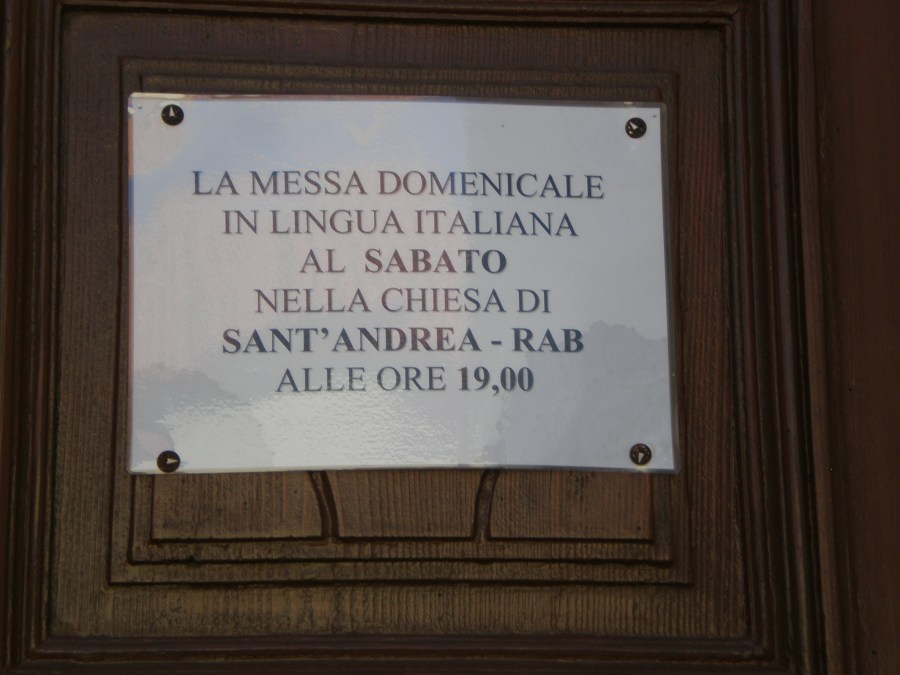 church mess in Italian on Saturdays