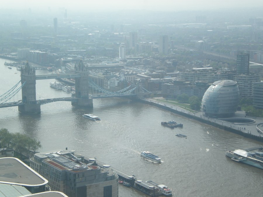 view of Tower Bridge from Sky Garden