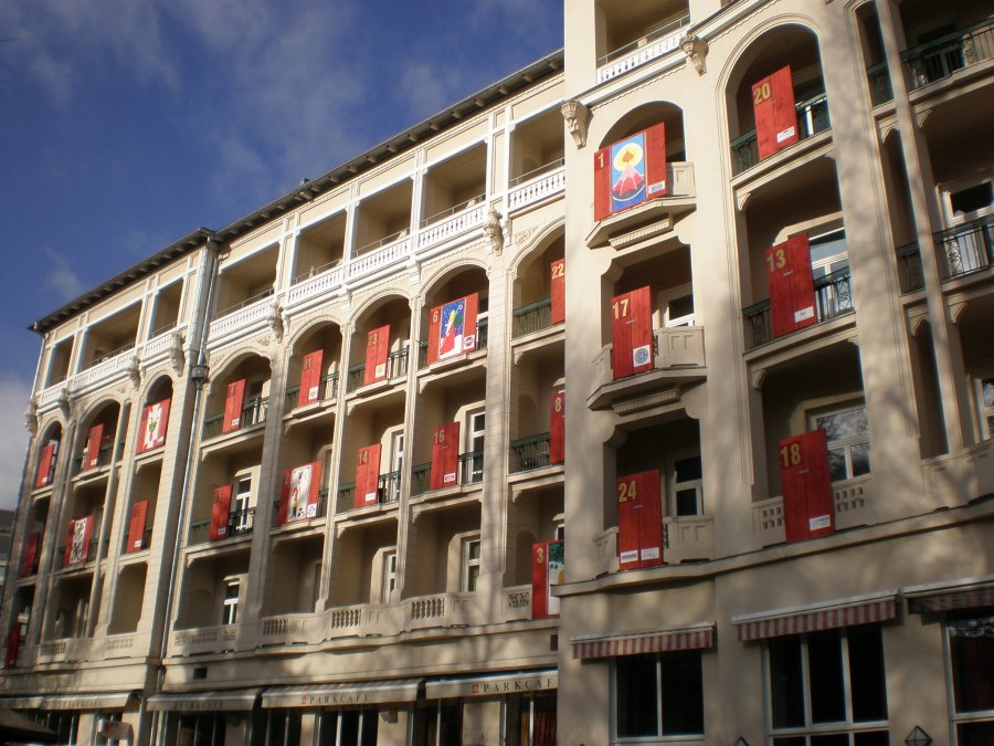 entire building is a big Advent calendar