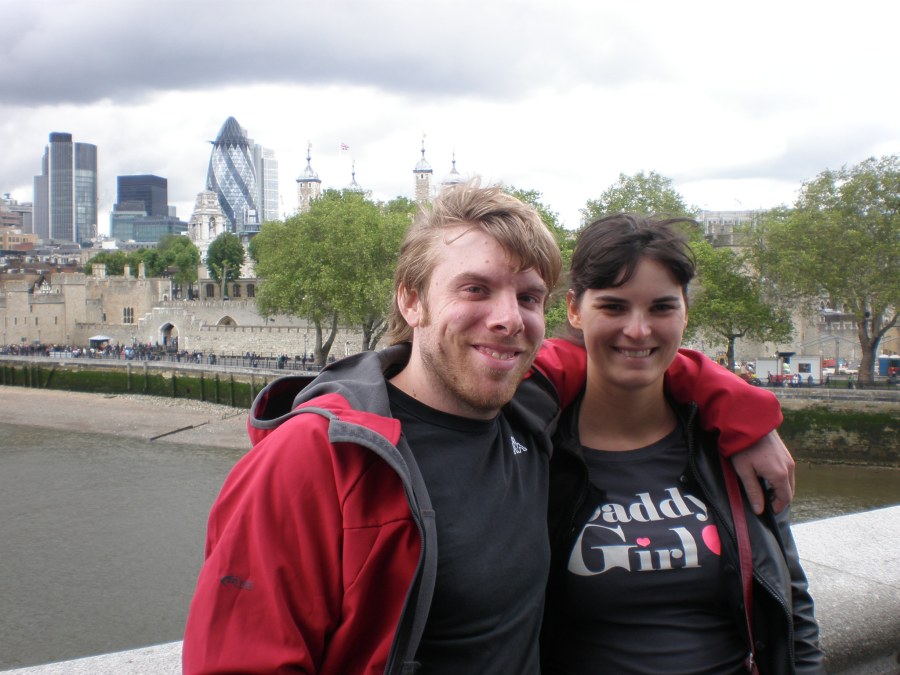 at the Tower Bridge with my husband, 2012
