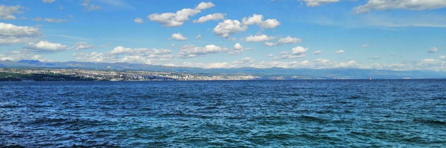 View of Rijeka from the Opatija bay, Croatia