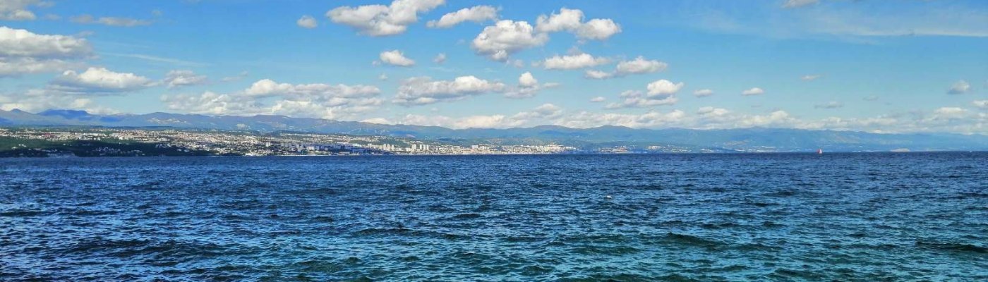 View of Rijeka from the Opatija bay, Croatia