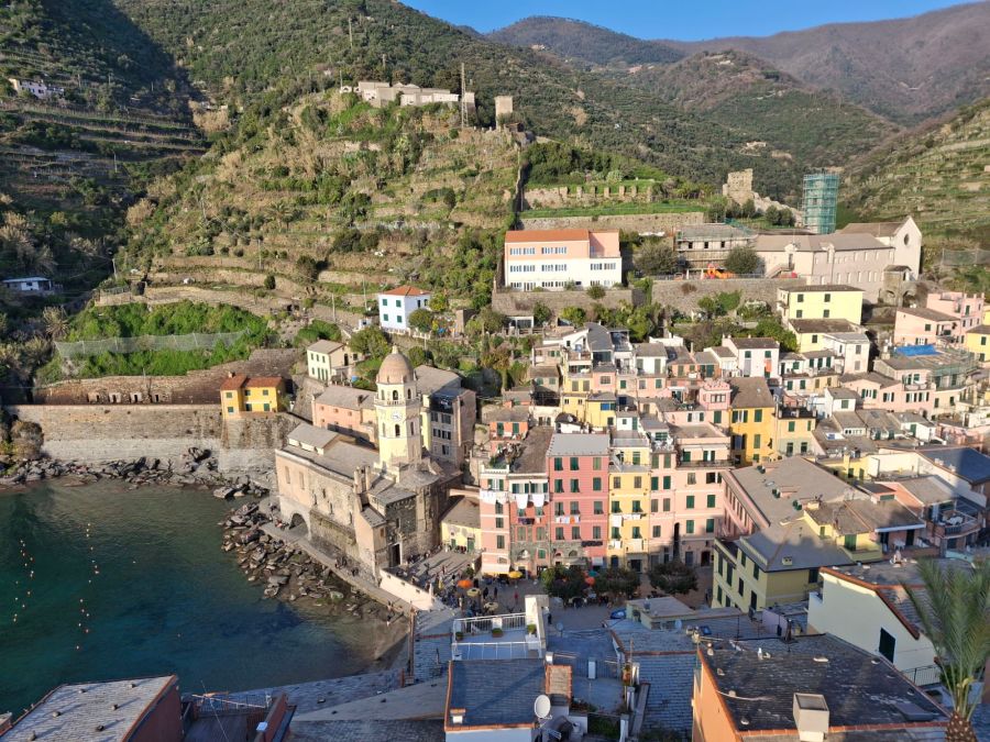 view of Vernazza from Doria castle